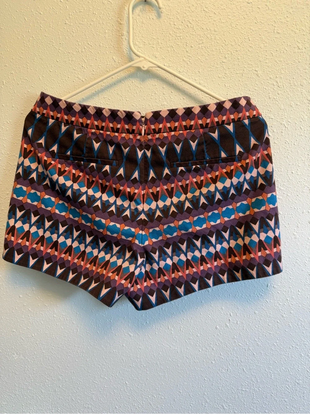 J. Crew Purple Multicolor Patterned High-Rise Shorts